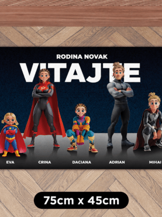 Personalizovaná rohožka - Rodina superhrdinov