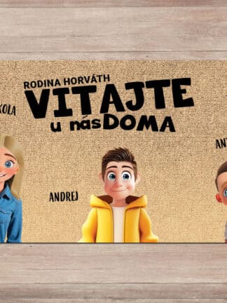 Personalizovaná rohožka - Kreslená rodinka