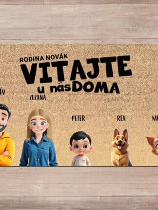Personalizovaná rohožka - Kreslená rodinka