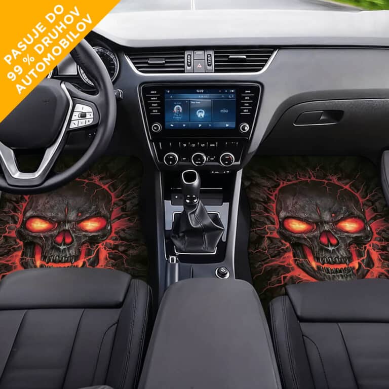 Personalizované rohože do auta „Inferno Skull“ s vaším textom