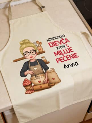 Personalizovaná zástera - Jednoducho dievča, ktoré miluje pečenie