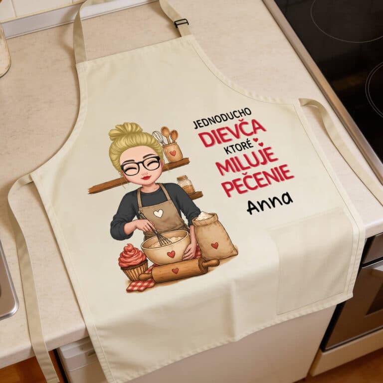 Personalizovaná zástera - Jednoducho dievča, ktoré miluje pečenie